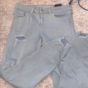 Seaform/celery AEO jeggings NWOT